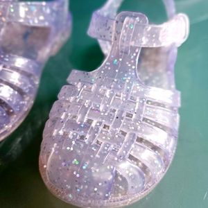 Clear Rainbow Glitter 9T Jelly Sandals